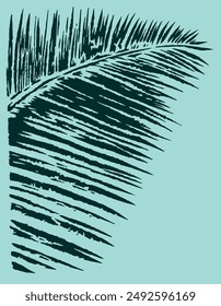 Coconut tree leaf silhouette illustration.