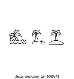 coconut tree line icon,coconut vector on the beach 