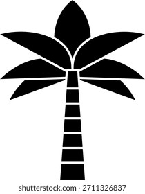 Línea de árbol de coco Icono de Vector Diseño