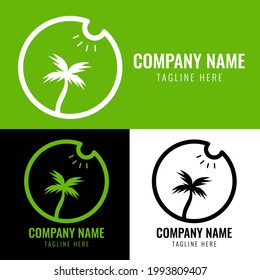 coconut tree logo abstarct design ready to use