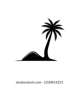 Coconut Tree Logo Design, Beach Plant Vector, Palm Tree Summer, Illustration Template