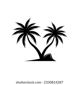 Coconut Tree Logo Design, Beach Plant Vector, Palm Tree Summer, Illustration Template