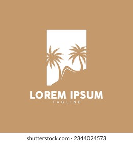 Coconut Tree Logo Design, Beach Plant Vector, Palm Tree Summer, Illustrationsvorlage