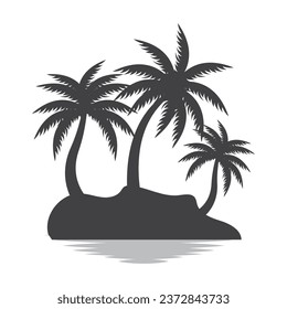 Coconut Tree Logo Design, Beach Plant Vector, Palm Tree Summer, Illustration Template