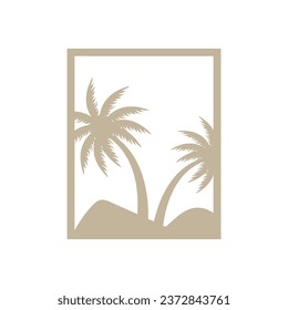 Coconut Tree Logo Design, Beach Plant Vector, Palm Tree Summer, Illustration Template