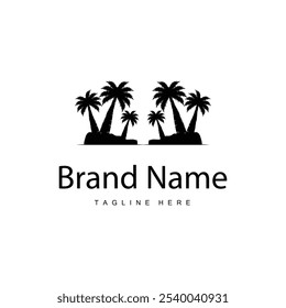 Coconut Tree Logo Design, Beach Plant Vector, Palm Tree Summer, Illustration Template