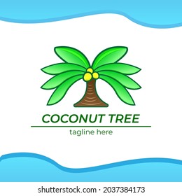 coconut tree of logo design with colorful. vector illustration