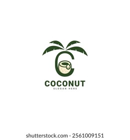 Coconut tree logo design Natural products