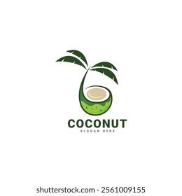 Coconut tree logo design Natural products