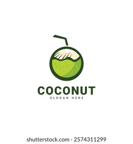 Coconut tree logo design Natural products