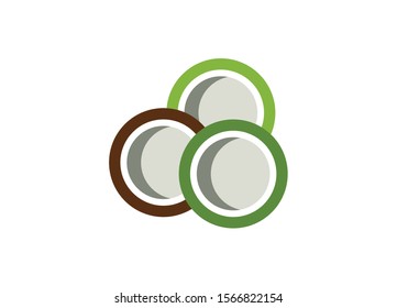 coconut tree logo design. Nature product coconut oil emblem. 