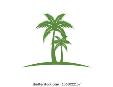 coconut tree logo design. Nature product coconut oil emblem. 