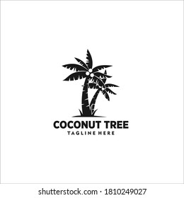 Coconut Tree Logo Design Silhouette Vector Stock Vector (Royalty Free ...