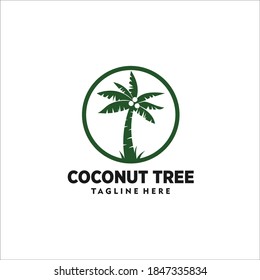 Coconut Tree Logo Design Silhouette Vector Stock Vector (Royalty Free ...