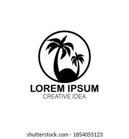 coconut tree logo design template