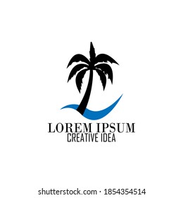 coconut tree logo design template