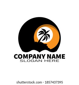 coconut tree logo design template
