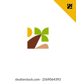 COCONUT TREE LOGO DESIGN TEMPLATE