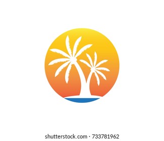 Coconut tree logo design template