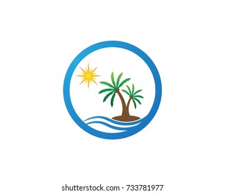 Coconut tree logo design template