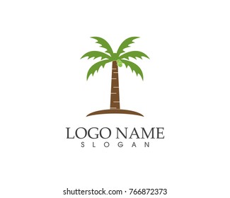 Coconut tree logo design template