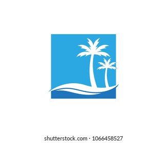 Coconut tree logo design vector illustration