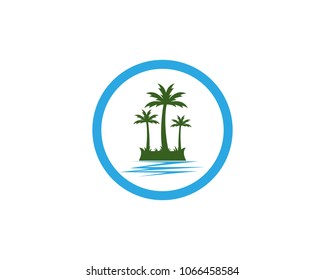 Coconut tree logo design vector illustration