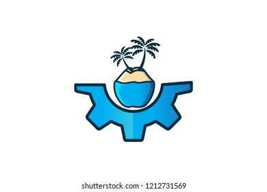 coconut tree logo Designs Inspiration Isolated on White Background