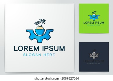 Designs für Kokosnuss-Baum Inspiration einzeln auf weißem Hintergrund