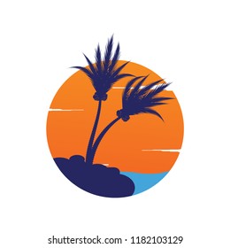 coconut tree logo icon design template vector