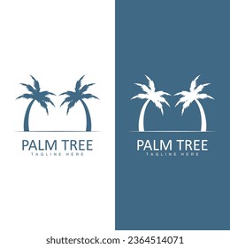 Coconut Tree Logo, Palm Tree Sunset Beach Vector, Elegant Minimalist Simple Design, Symbol Template Icon - Shutterstock ID 2364514071
