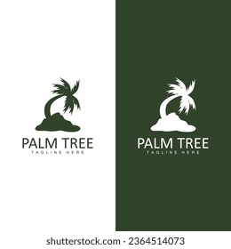 Coconut Tree Logo, Palm Tree Sunset Beach Vector, Elegant Minimalist Simple Design, Symbol Template Icon - Shutterstock ID 2364514073