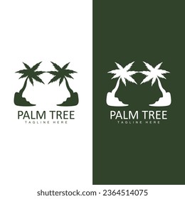 Coconut Tree Logo, Palm Tree Sunset Beach Vector, Elegant Minimalist Simple Design, Symbol Template Icon - Shutterstock ID 2364514075