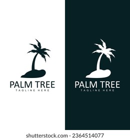 Coconut Tree Logo, Palm Tree Sunset Beach Vector, Elegant Minimalist Simple Design, Symbol Template Icon - Shutterstock ID 2364514077