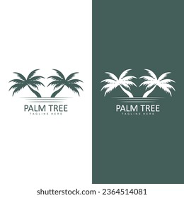 Coconut Tree Logo, Palm Tree Sunset Beach Vector, Elegant Minimalist Simple Design, Symbol Template Icon - Shutterstock ID 2364514081