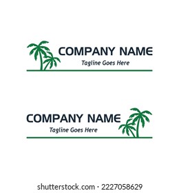 logotipo de árbol de coco, logotipo de la empresa de muestra, diseño de vector sencillo