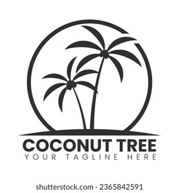 Coconut Tree Logo, Coconut Tree silhouette, Coconut Plant Logo, Plant Monogram, Tree Vector, Silhouette,  Palm Tree, Logo design, Logos, Branding