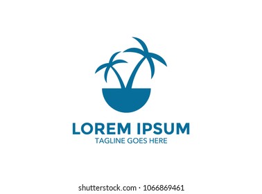 coconut tree logo. summer. icon. simple