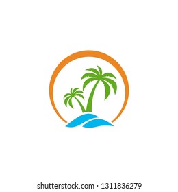 coconut tree logo template