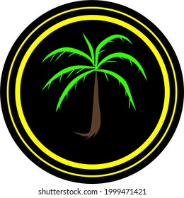 Kokospalmenlogo, Vektordesign-Stockfoto