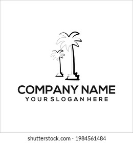 Vector del logotipo del árbol de coco, palma, diseño del símbolo de icono natural