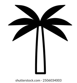 Coconut tree with minimal icon and vector line art