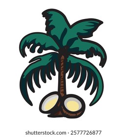 Coconut Tree Nature Ilustrasi art