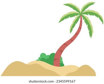 Árbol de coco en la playa Ilustración