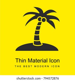 Coconut tree on an island bright yellow material minimal icon or logo design