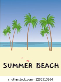 Coconut Tree On Summer Beach