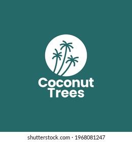 coconut tree palm logo vector icon illustration