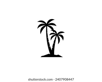 coconut tree, palm vector icon illustration, logo template