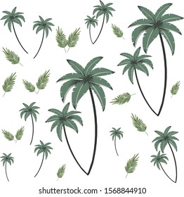 Coconut Tree Palm vector pattern for decoration, print, wallpaper and another use , isolated on white background eps file