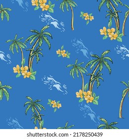 Coconut tree pattern Hand-painted coconut tree design